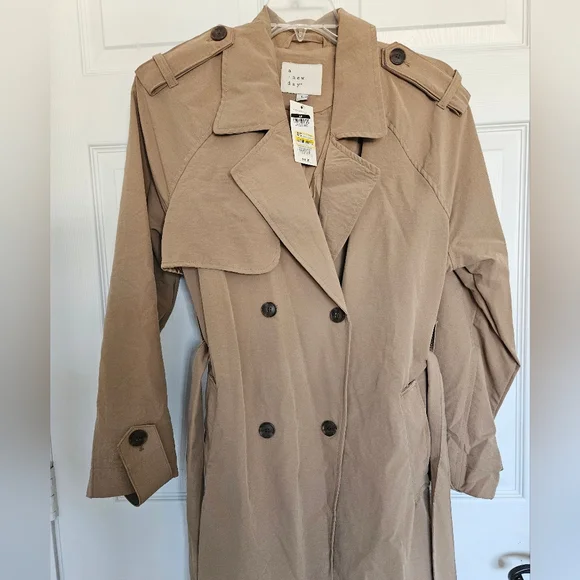 A New Day Tan Trench Coat with Belt - Picture 3 of 5